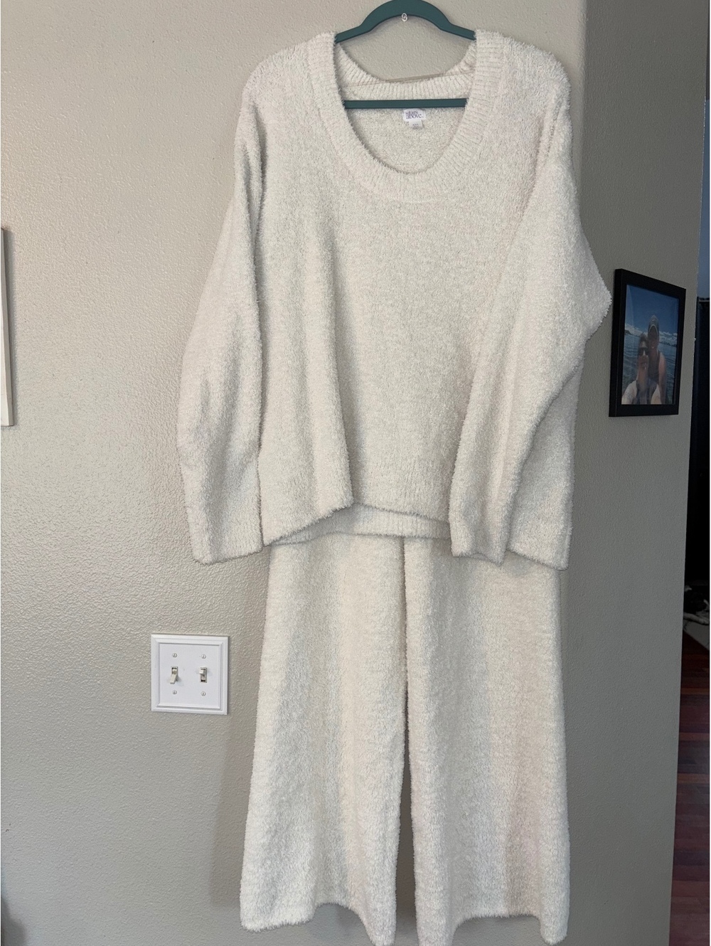 Stars Above Cozy Fuzzy 2-Piece Lounge Set Cream XXL